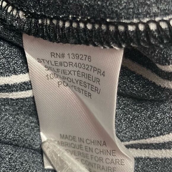 DR2 Black & White Striped Elastic Tie Waistband Shorts With Front Side Pockets S - Picture 8 of 11